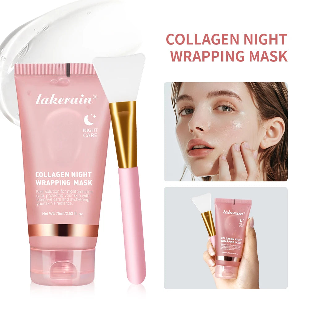 Coffret Collagen – Masque Nuit & Crème JellyOvernight Facial Mask Wrapping Peel-Off Mask Hydrating Firming Moisturizing SkinCare