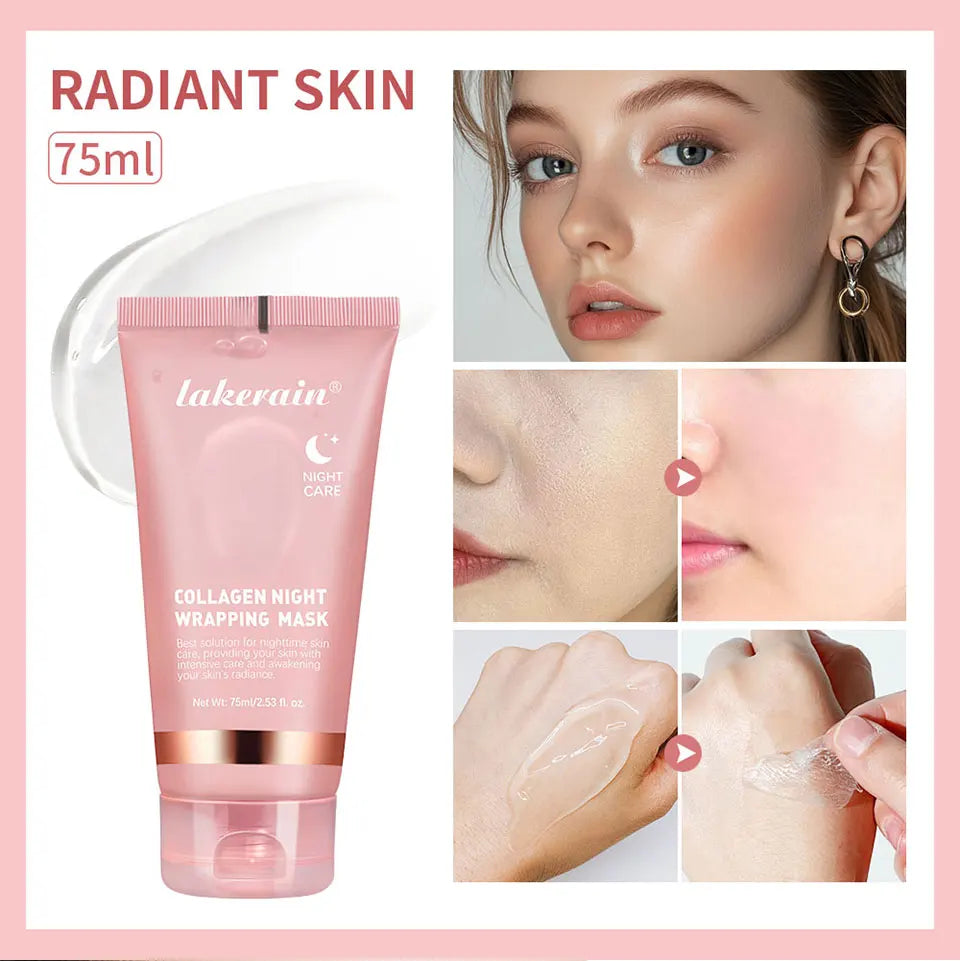Coffret Collagen – Masque Nuit & Crème JellyOvernight Facial Mask Wrapping Peel-Off Mask Hydrating Firming Moisturizing SkinCare