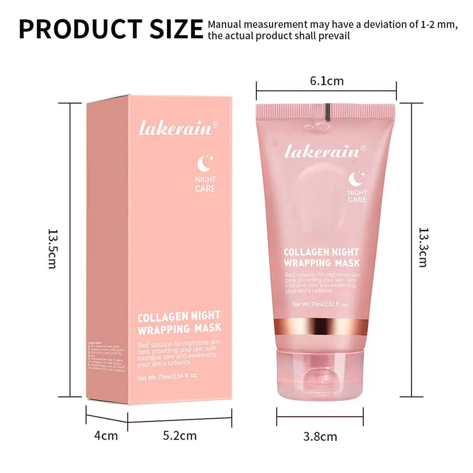 Coffret Collagen – Masque Nuit & Crème JellyOvernight Facial Mask Wrapping Peel-Off Mask Hydrating Firming Moisturizing SkinCare
