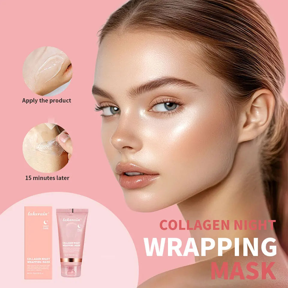 Coffret Collagen – Masque Nuit & Crème JellyOvernight Facial Mask Wrapping Peel-Off Mask Hydrating Firming Moisturizing SkinCare