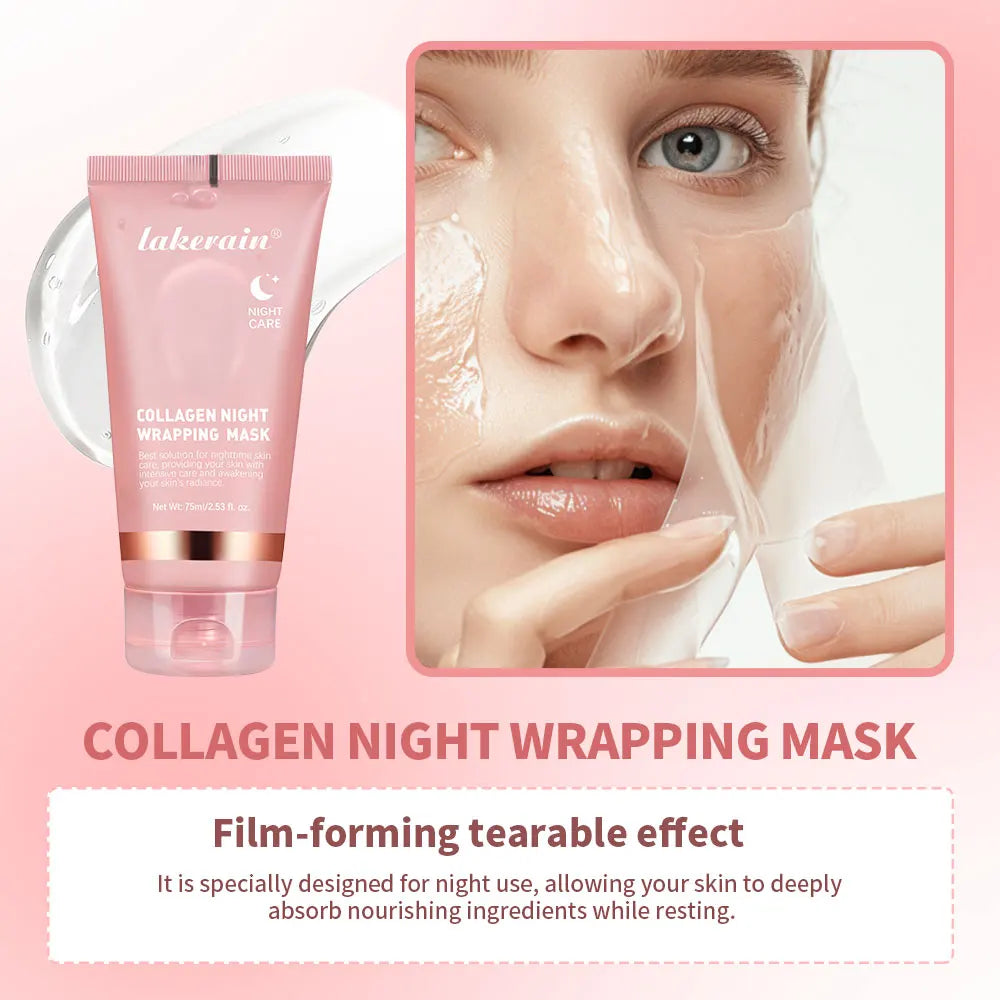 Coffret Collagen – Masque Nuit & Crème JellyOvernight Facial Mask Wrapping Peel-Off Mask Hydrating Firming Moisturizing SkinCare