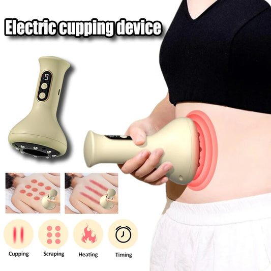 Intelligent Heating Scraping Instrument Electric Cupping Device Negative Pressure Vacuum Suction Beauty Healthy Body Massage